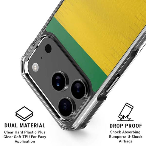 Brazil Soccer Flag iPhone 18 Pro Clear Case