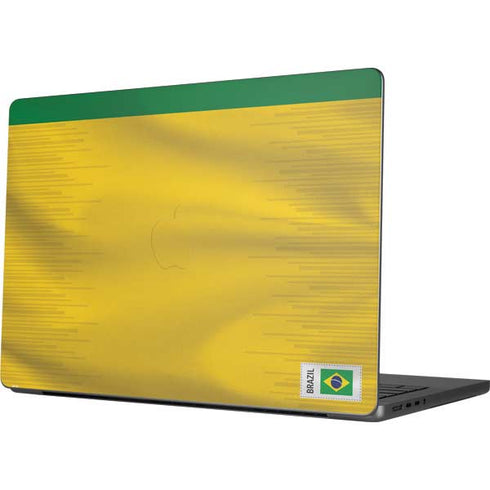 Brazil Soccer Flag Apple MacBook Pro 14-inch Skin