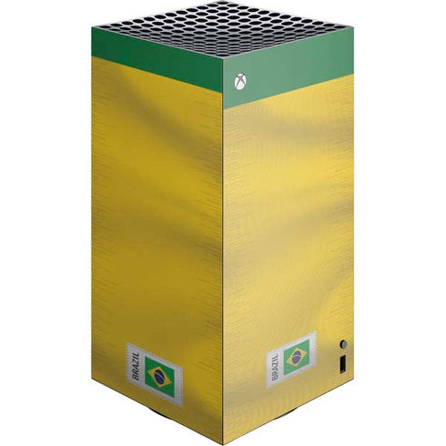 Brazil Soccer Flag XBox Series X Digital Edition Console Skin