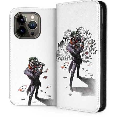 DC Comics The Joker Brilliantly Twisted iPhone 13 Pro Folio Case