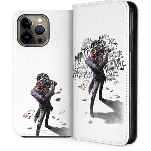 DC Comics The Joker Brilliantly Twisted iPhone 14 Pro Max Folio Case