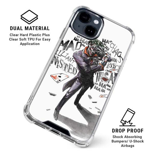 DC Comics The Joker Brilliantly Twisted iPhone 15 Clear Case