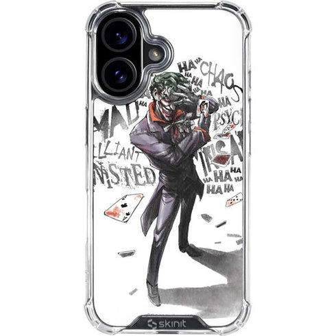 DC Comics The Joker Brilliantly Twisted iPhone 16 Plus Clear Case
