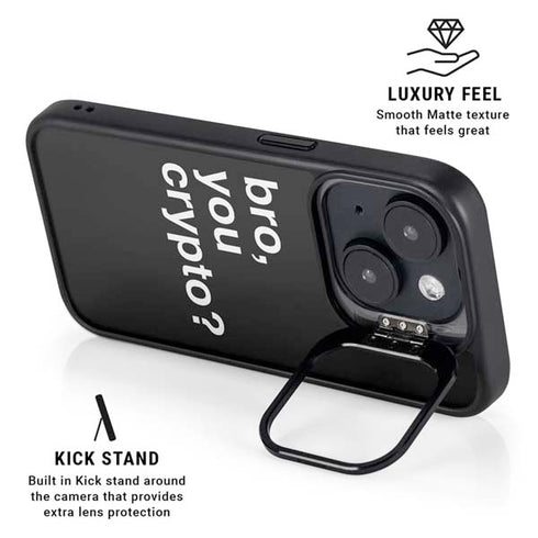 Bro You Crypto iPhone 15 Kickstand Case