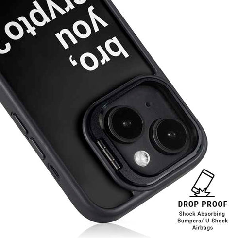 Bro You Crypto iPhone 15 Kickstand Case