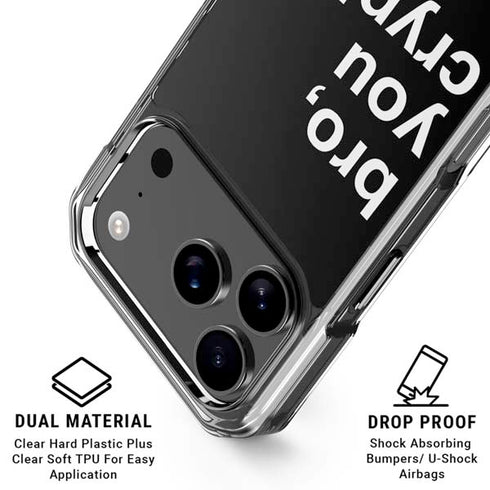 Bro You Crypto iPhone 18 Pro Clear Case