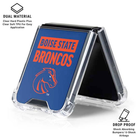 Boise State University Broncos Galaxy Z Flip6 Clear Case