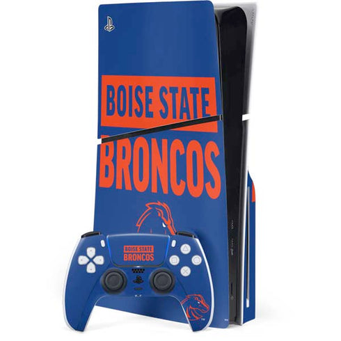 Boise State University Broncos PS5 Slim Disk Bundle Skin