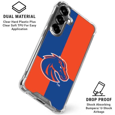 Boise State University Broncos Checkered Galaxy S26 Clear Case
