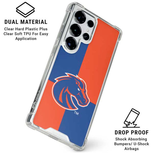 Boise State University Broncos Checkered Galaxy S26 Ultra Clear Case