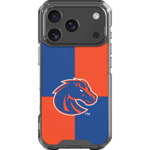 Boise State University Broncos Checkered iPhone 17 Pro Clear Case