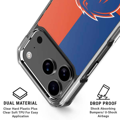 Boise State University Broncos Checkered iPhone 17 Pro Max Clear Case