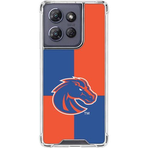 Boise State University Broncos Checkered Moto G 5G (2025) Clear Case
