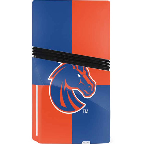 Boise State University Broncos Checkered PS5 Pro Disk Console Skin