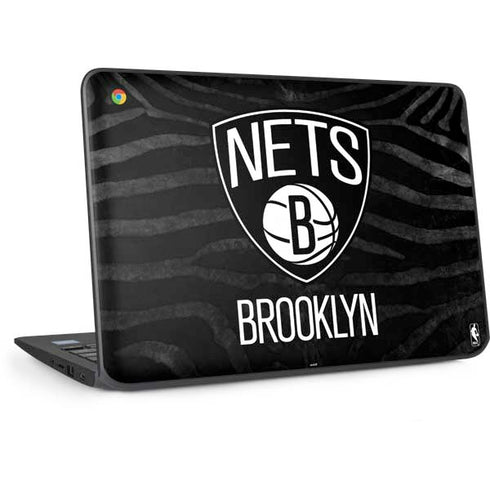 NBA Brooklyn Nets Black Animal Print HP Chromebook Skin