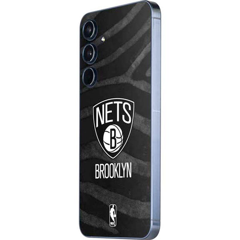 NBA Brooklyn Nets Black Animal Print Galaxy A35 5G Skin