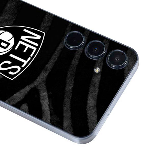 NBA Brooklyn Nets Black Animal Print Galaxy A35 5G Skin