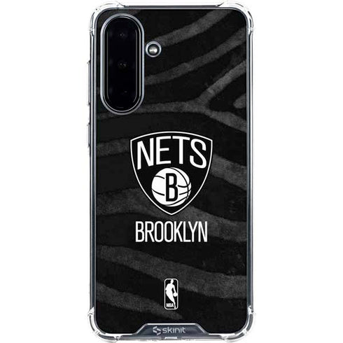 NBA Brooklyn Nets Black Animal Print Galaxy A36 5G Clear Case