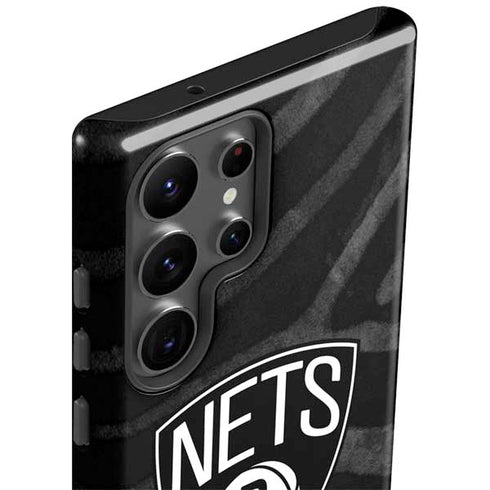 NBA Brooklyn Nets Black Animal Print Galaxy S23 Ultra Pro Case