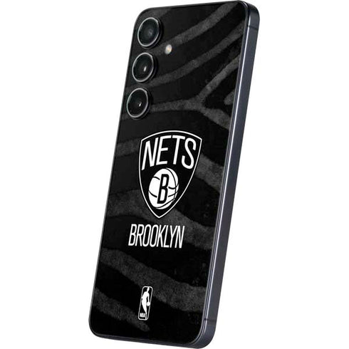 NBA Brooklyn Nets Black Animal Print Galaxy S25 Plus Skin
