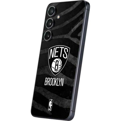 NBA Brooklyn Nets Black Animal Print Galaxy S25 Skin