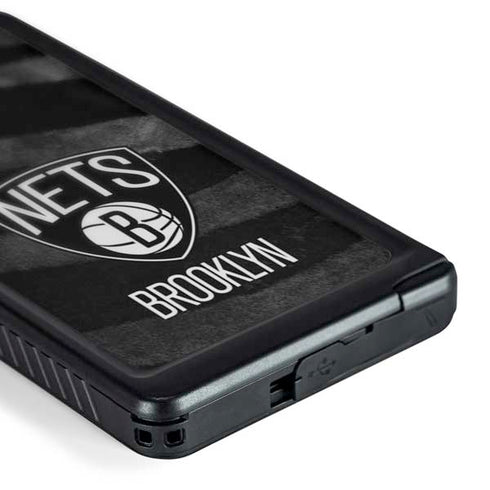 NBA Brooklyn Nets Black Animal Print Galaxy S24 Ultra Waterproof Case