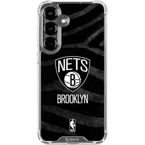 NBA Brooklyn Nets Black Animal Print Galaxy S26 Clear Case