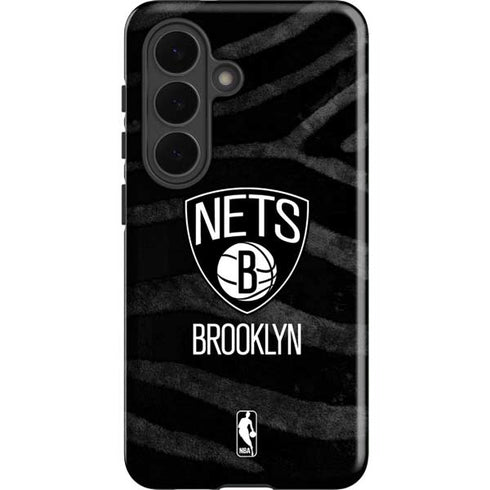 NBA Brooklyn Nets Black Animal Print Galaxy S26 Plus Impact Case