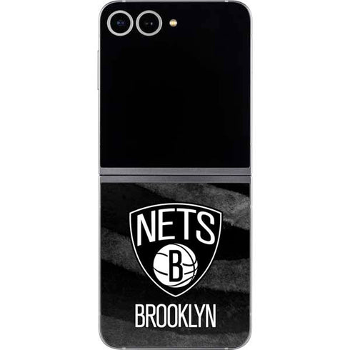 NBA Brooklyn Nets Black Animal Print Galaxy Z Flip6 Skin