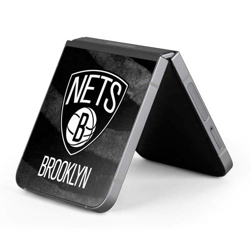 NBA Brooklyn Nets Black Animal Print Galaxy Z Flip6 Skin