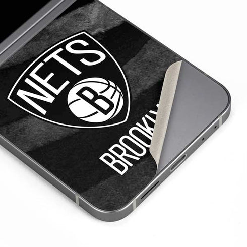 NBA Brooklyn Nets Black Animal Print Galaxy Z Flip6 Skin