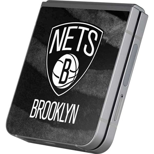 NBA Brooklyn Nets Black Animal Print Galaxy Z Flip6 Skin