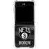 NBA Brooklyn Nets Black Animal Print Galaxy Z Flip6 Clear Case
