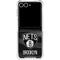 NBA Brooklyn Nets Black Animal Print Galaxy Z Flip7 Clear Case