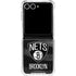 NBA Brooklyn Nets Black Animal Print Galaxy Z Flip7 Clear Case