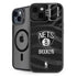 NBA Brooklyn Nets Black Animal Print iPhone 15 Kickstand Case