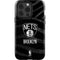 NBA Brooklyn Nets Black Animal Print iPhone 15 Pro Impact Case