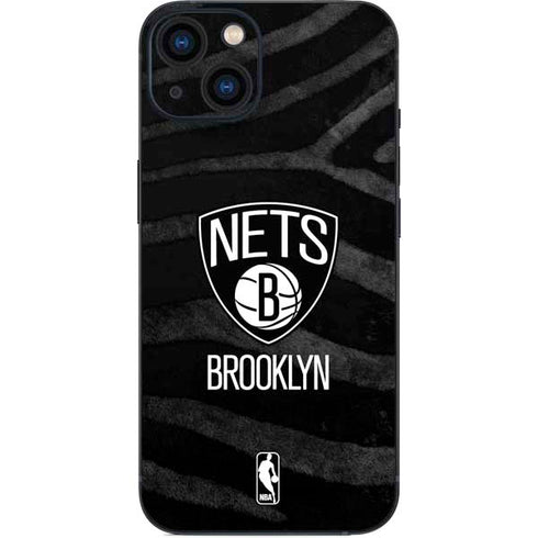 NBA Brooklyn Nets Black Animal Print iPhone 15 Skin
