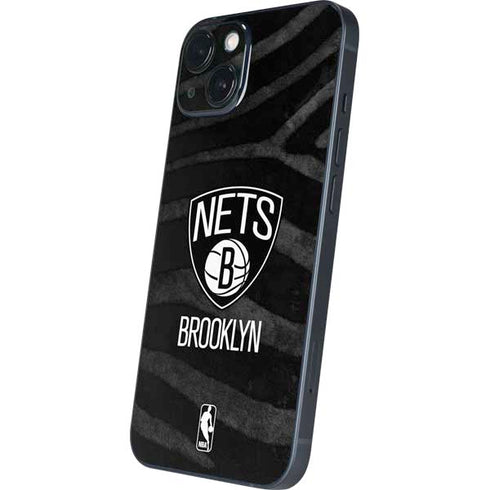 NBA Brooklyn Nets Black Animal Print iPhone 15 Skin