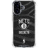 NBA Brooklyn Nets Black Animal Print iPhone 16 Plus Clear Case