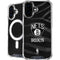 NBA Brooklyn Nets Black Animal Print iPhone 16 Plus MagSafe Case