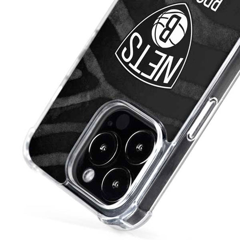 NBA Brooklyn Nets Black Animal Print iPhone 16 Pro Max MagSafe Case