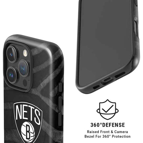 NBA Brooklyn Nets Black Animal Print iPhone 16 Pro Max Magsafe Impact Case