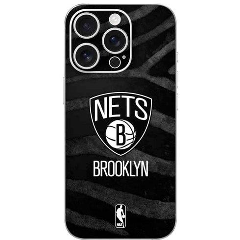 NBA Brooklyn Nets Black Animal Print iPhone 16 Pro Skin