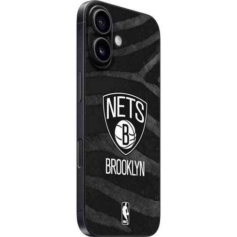 NBA Brooklyn Nets Black Animal Print iPhone 16 Skin