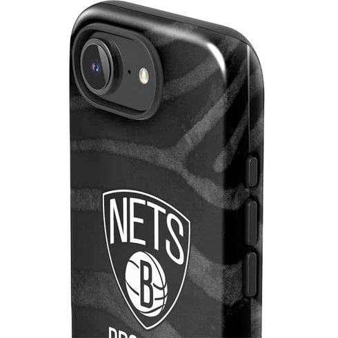 NBA Brooklyn Nets Black Animal Print iPhone 16e Impact Case
