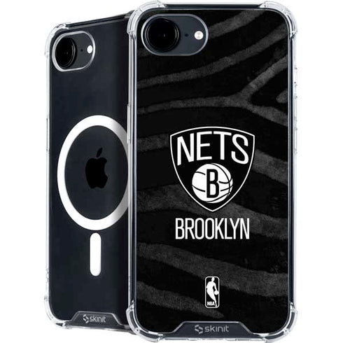 NBA Brooklyn Nets Black Animal Print iPhone 16e MagSafe Case