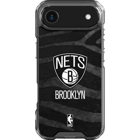 NBA Brooklyn Nets Black Animal Print iPhone 17 Air Clear Case