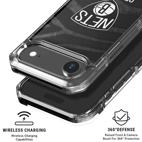 NBA Brooklyn Nets Black Animal Print iPhone 17 Air Clear Case