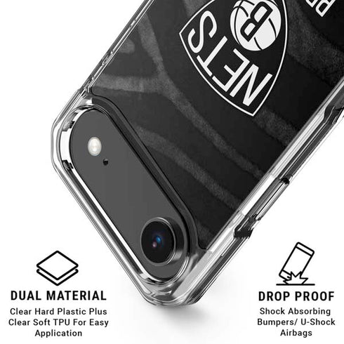 NBA Brooklyn Nets Black Animal Print iPhone 17 Air Clear Case